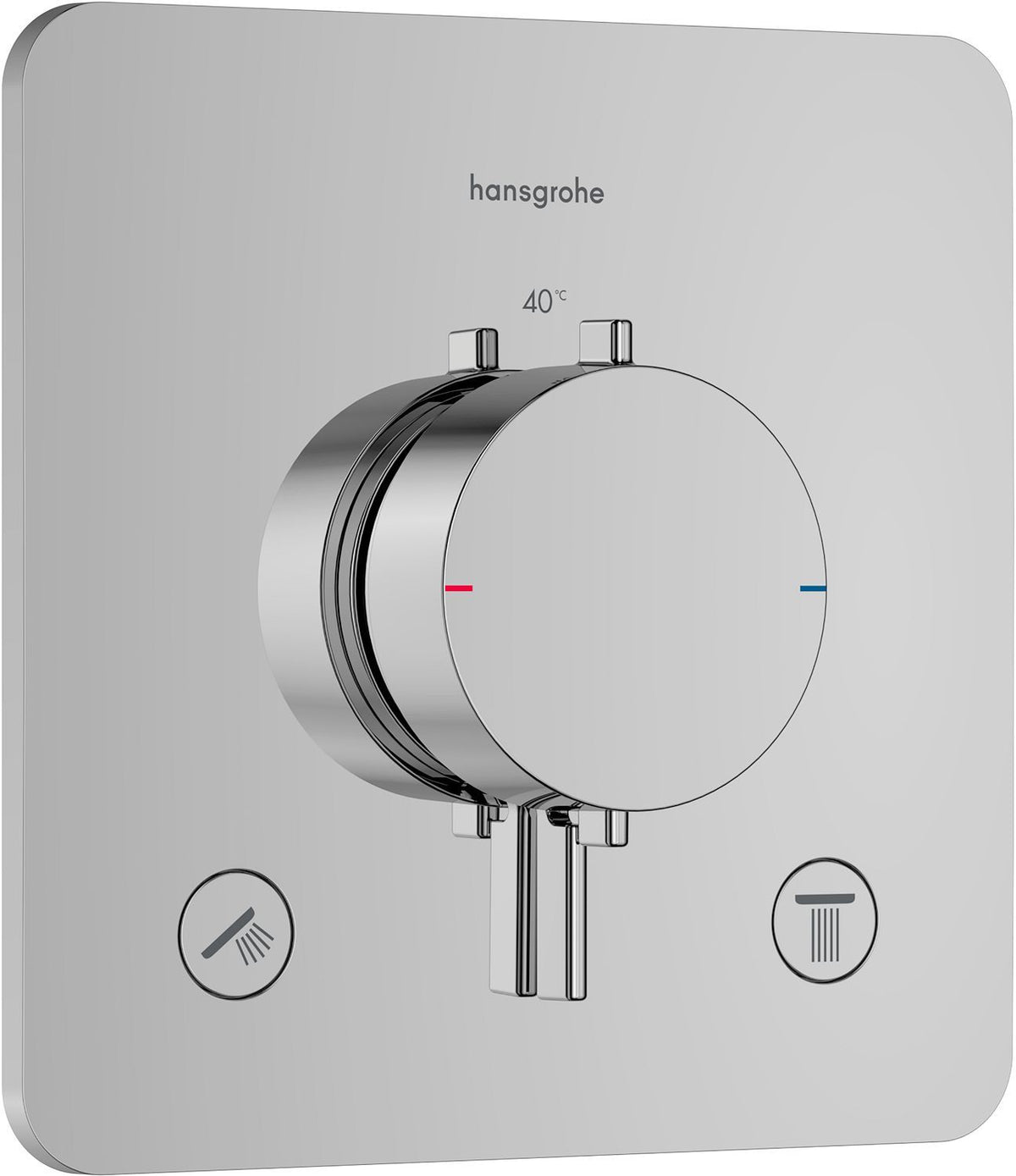 Afwerkset THERMOSTAAT+2 stopkranen Ecostat Comfort Q chroom