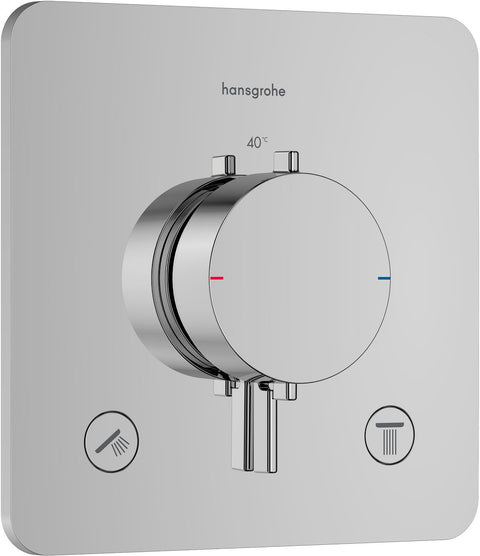 Afwerkset THERMOSTAAT+2 stopkranen Ecostat Comfort Q chroom