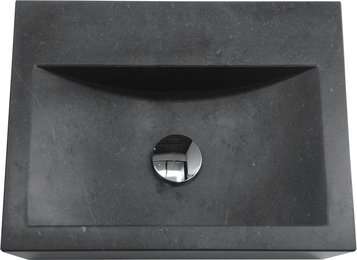 Lavabo aquitaine z.ophanging+krepine L60D45H10 blauwe Steen zonder kraangat