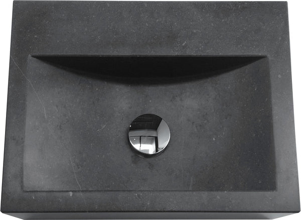 Lavabo aquitaine z.ophanging+krepine L60D45H10 blauwe Steen zonder kraangat
