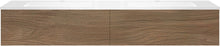 SOUS MEUBLE COFFEE 2 TIROIRS 180 CHENE CARAMELLE +DOUBLE LAVABO EN MARBRE SYNTHETIQUE BLANC MAT