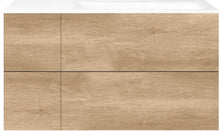 ONDERBOUW COFFEE 4 LADES 110 EIKEN DECOR KASJMIER +WASTAFEL RECHTS PORSELEIN ZONDER KRAANGAT WIT