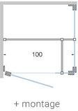 PORTE PIVOTANTE AVEC PAROI ANNEXE+PAROI LATERALE ANGLE CLOSE JUSQU'A 100CM H200CM CLAIR-CHROME + MONTAGE