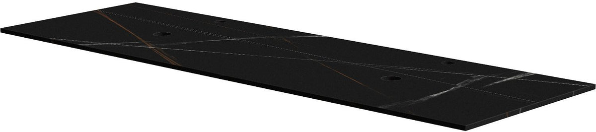 TABLET KERAMISCH MARMER PURO B160 H1,2 2AFVOERGATEN/KRAANGATEN BAMBOO BLACK