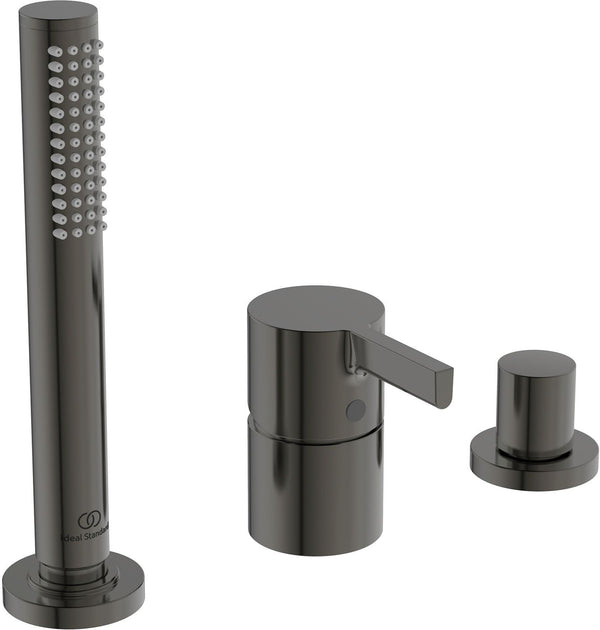 3TROU MELANGEUR BORD DU BAIN POUR REMPLISAGE PAR TROP-PLEIN JOY IS BRUSHED GUN METAL