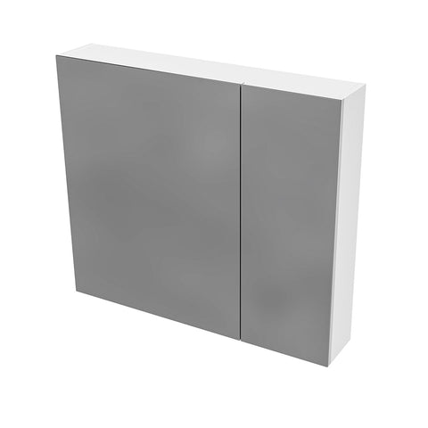 BELVIT DRAVA Spiegelkast badkamer 80x70 cm Wit glanzend 2 deuren 4 legplanken Softclose, spiegelkasten — SKU MB-19748-23275, EAN 5404029127949