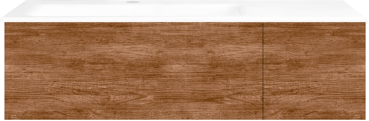 ONDERBOUW COFFEE 2 LADES 110 TEAKHOUT DECOR KANEEL +WASTAFEL LINKS PORSELEIN WIT