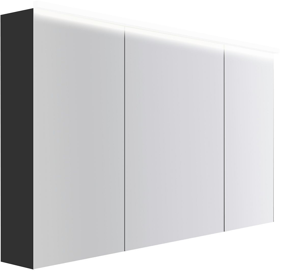 SPIEGELKAST COFFEE 3 DEUREN 1400MM 4250K GRAFIET ZACHT MAT