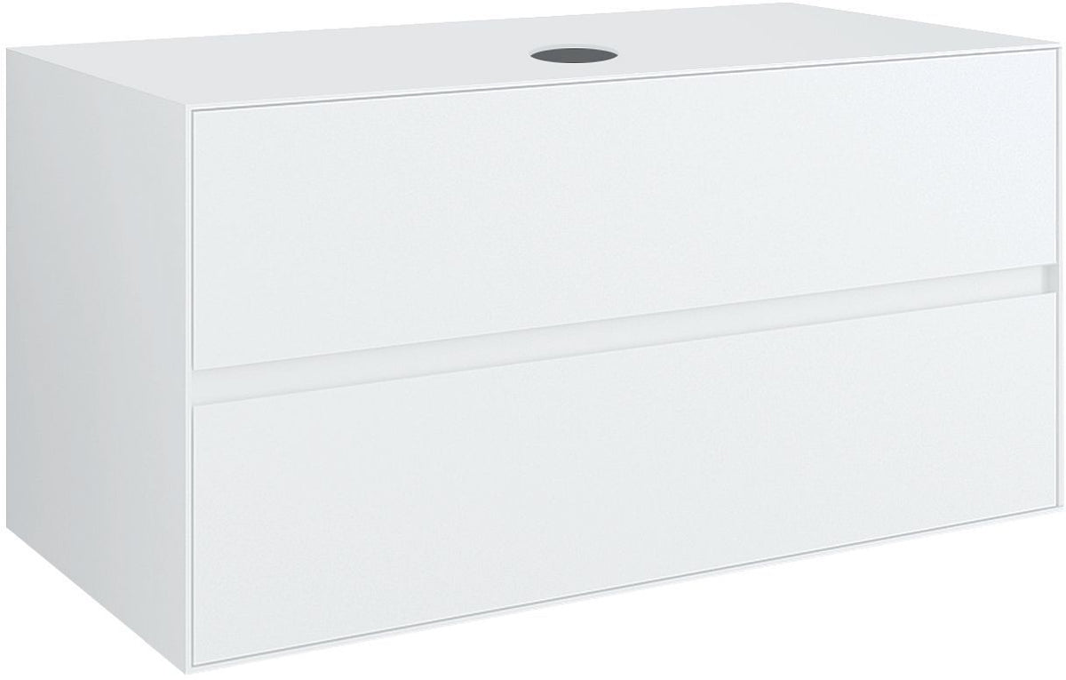Onderbouw 2LADES+TABLET voor opbouwlavabo centraal tenso 90CM zonder kraangat wit