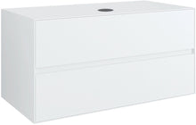 Onderbouw 2LADES+TABLET voor opbouwlavabo centraal tenso 90CM zonder kraangat wit