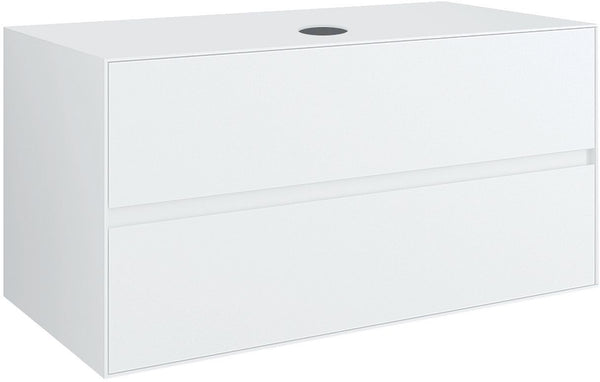 Onderbouw 2LADES+TABLET voor opbouwlavabo centraal tenso 90CM zonder kraangat wit