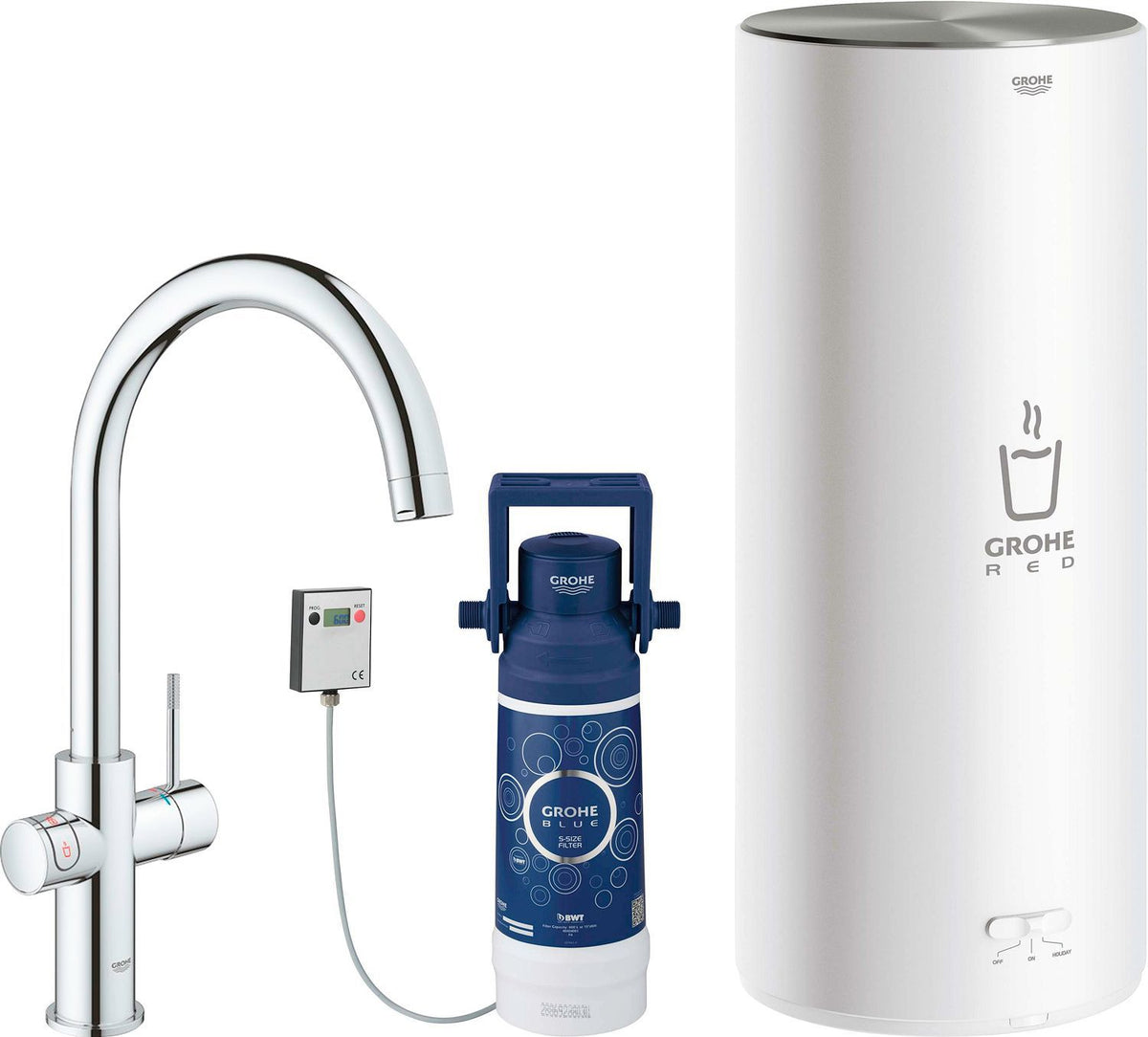 1GREEP Mengkraan keuken red duo fg+boiler l-size chroom