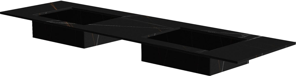 TABLET KERAMISCH MARMER PURO DUBBELE LAVBAO S B180 H1,2 ZONDER KRAANGATEN BAMBOO BLACK