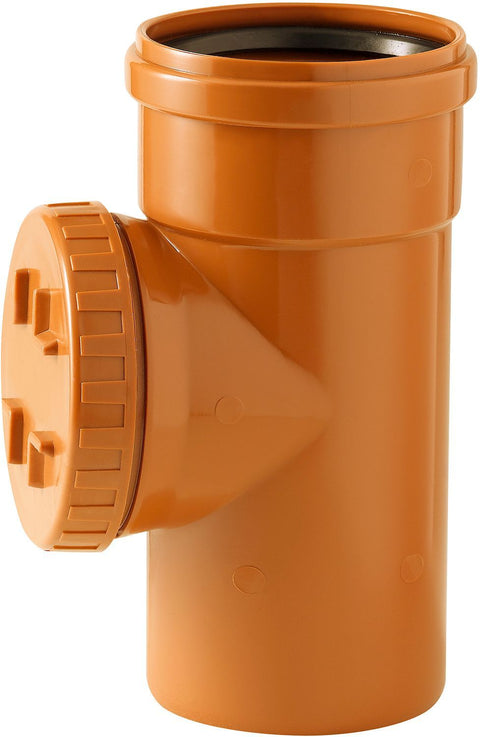 PVC inspectie T 90° riool 110MM rood/bruin