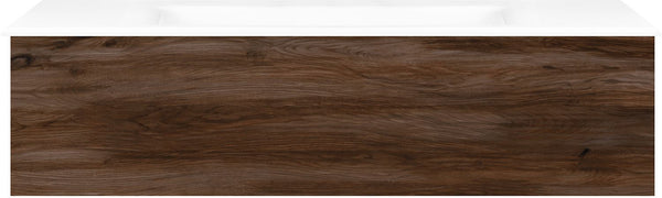 SOUS MEUBLE COFFEE 1 TIROIR 120 NOYER DECOR VELOURS+LAVABO PORCELAINE SANS TROU ROBINET BLANC