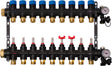 Composiet collector vloerverwarming Henco 4/4"-9X3/4"EK (debietmet/thermomet/vul-aftapkraan/purg)