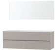 MEUBLE MOLTO POUDRE GRIS 180 POUR LAVABO A POSER SOLID MIROIR