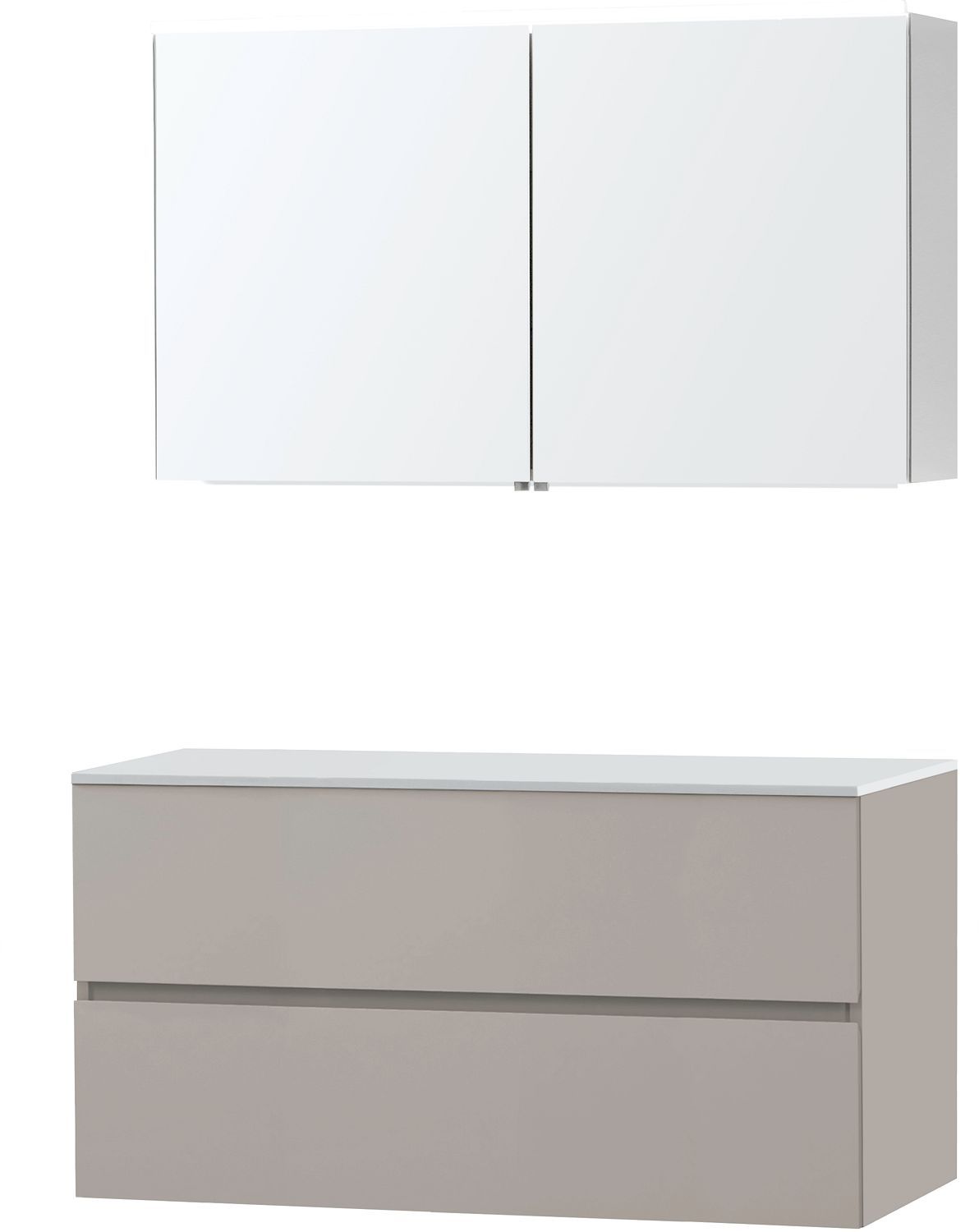 Meubel Molto poedergrijs 120 voor opbouwlavabo Solid spiegelkast