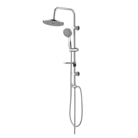 BELVIT douchesysteem met regendouche en handdouche grijs chroom rond, douchesystemen — SKU MB-39998-44705, EAN 5404029134077