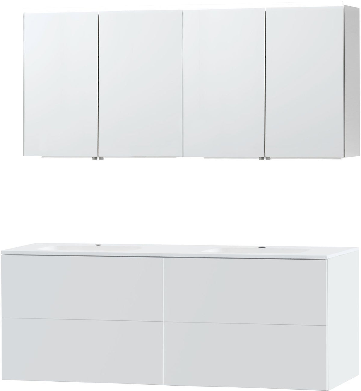 Meubel puro duo wit 160 kunstmarmer spiegelkast