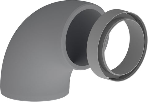 Geisoleerde bocht+koppeling d-ventilatie 160MM 90° EPS