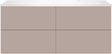 SOUS MEUBLE COFFEE 4 TIROIRS 140 MAT BASALTGRIJS+LAVABO DROITE BLANC MAT