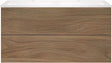 Onderbouw COFFEE 2 lade 120 duo eik caramel + dubbele wastafel kunstmarmer wit