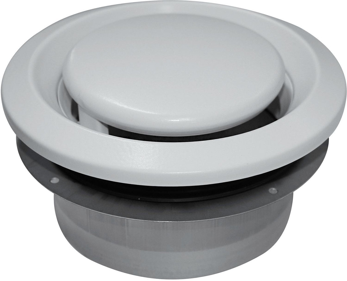 Afzuigventiel regelbaar bem s&p ventilatie type D 50M³/H 100MM metaal wit