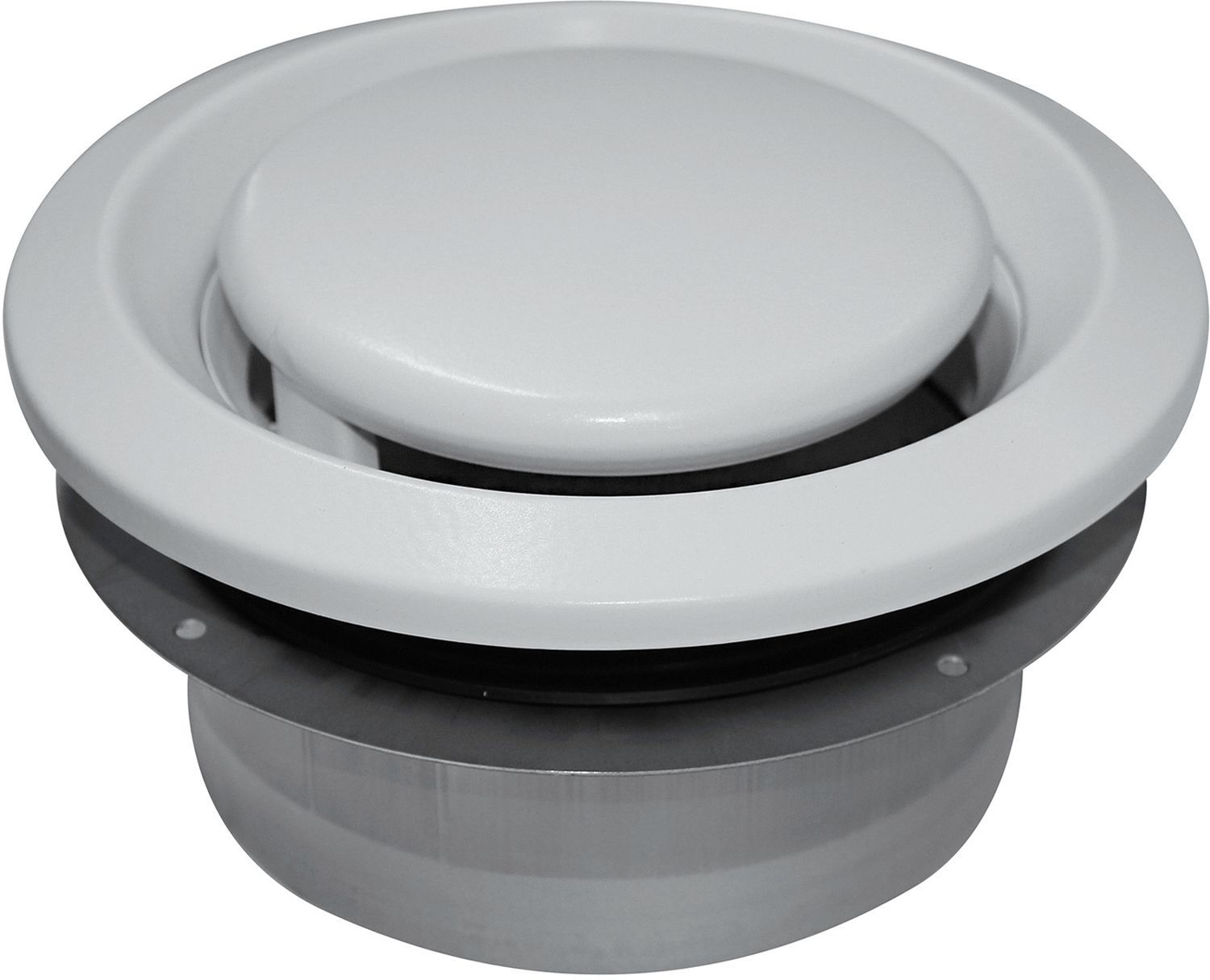 Afzuigventiel regelbaar bem s&p ventilatie type D 50M³/H 100MM metaal wit