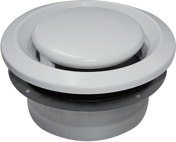 BOUCHE D'EXTRACTION REGLABLE BEM S&P VENTILATION TYPE D 50M³/H 100MM METAL BLANCHE
