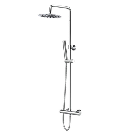 Douchesysteem douchegarnituur chroom rond met regendouche handdouche thermostaat en douchestang, douchesystemen — SKU MB-34279-38001, EAN 5404024106291