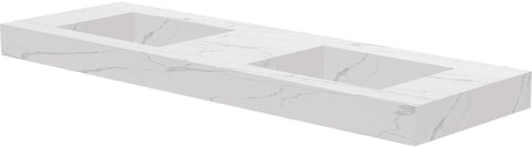 Tablet Keramisch MARMER puro dubbele lavabo S B160 H10 zonder kraangat white calacatta