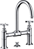2GREEP Mengkraan lavabo montreux 220 Axor brugmodel automatische sluiting geborsteld nikkel