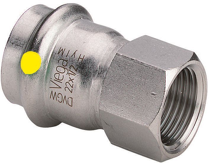 Puntstuk 3/4"F-22MM sanpress inox gas Viega