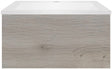 Onderbouw COFFEE 1 lade 60 eik Decor zilver+wastafel kunstmarmer wit