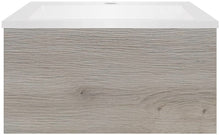 Onderbouw COFFEE 1 lade 60 eik Decor zilver+wastafel kunstmarmer wit
