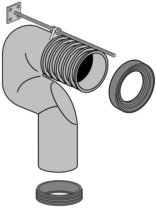 Vario-afvoerbocht v<(>&<)>b verticaal variable verstelbaarheid per serie
