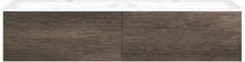 Onderbouw COFFEE 2 lades 140 duo kastanje Decor truffel +dubbele wastafel porselein wit