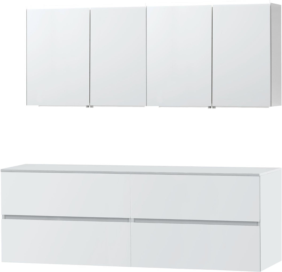 Meubel Molto poederwit 180 voor opbouwlavabo Solid spiegelkast
