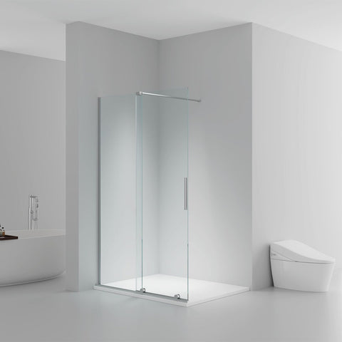 BELVIT Inloopdouche met schuifdeur chroom helder glas 8 mm veiligheidsglas antikalk omkeerbaar 120x200 cm, inloopdouches — SKU MB-27578-31111, EAN 5404029128069