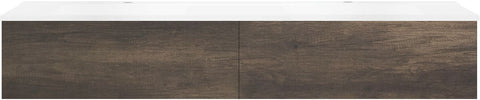 Onderbouw COFFEE 2 lades 180 duo kastanje Decor truffel +dubbele wastafel mat wit