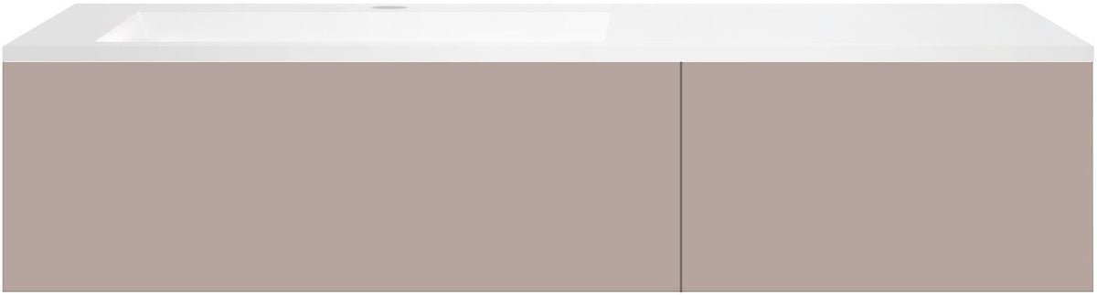 ONDERBOUW COFFEE 2 LADES 140 MAT BASALTGRIJS+WASTAFEL KUNSTMARMER LINKS MAT WIT