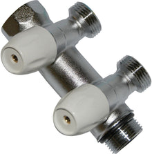 COLLECTEUR EUROCONE 3/4"MF + 2X ROBINET D'ARRET EUROCONE ROUGE/BLEU