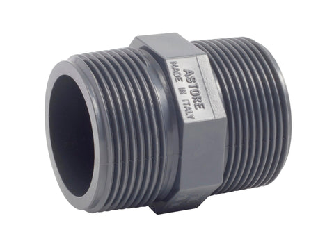 Astore dubbele nippel MM 1 1/4" PVC