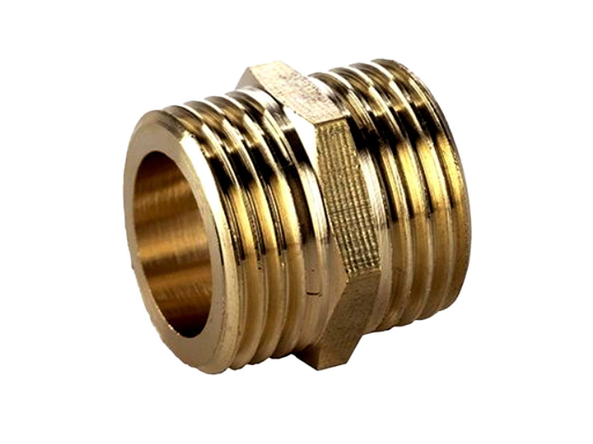 Saninstal Dubbele nippel MM 4/4" messing