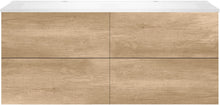 SOUS MEUBLE COFFEE 4 TIROIRS 140 DUO CHENE DECOR CACHMIRE +DOUBLE LAVABO BLANC