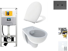 WALLFIX OLI HANGWC BASTIA RIMFREE PRESSALIT T SOFT-CLOSE + LIFT-OFF BLINK GUN METAL