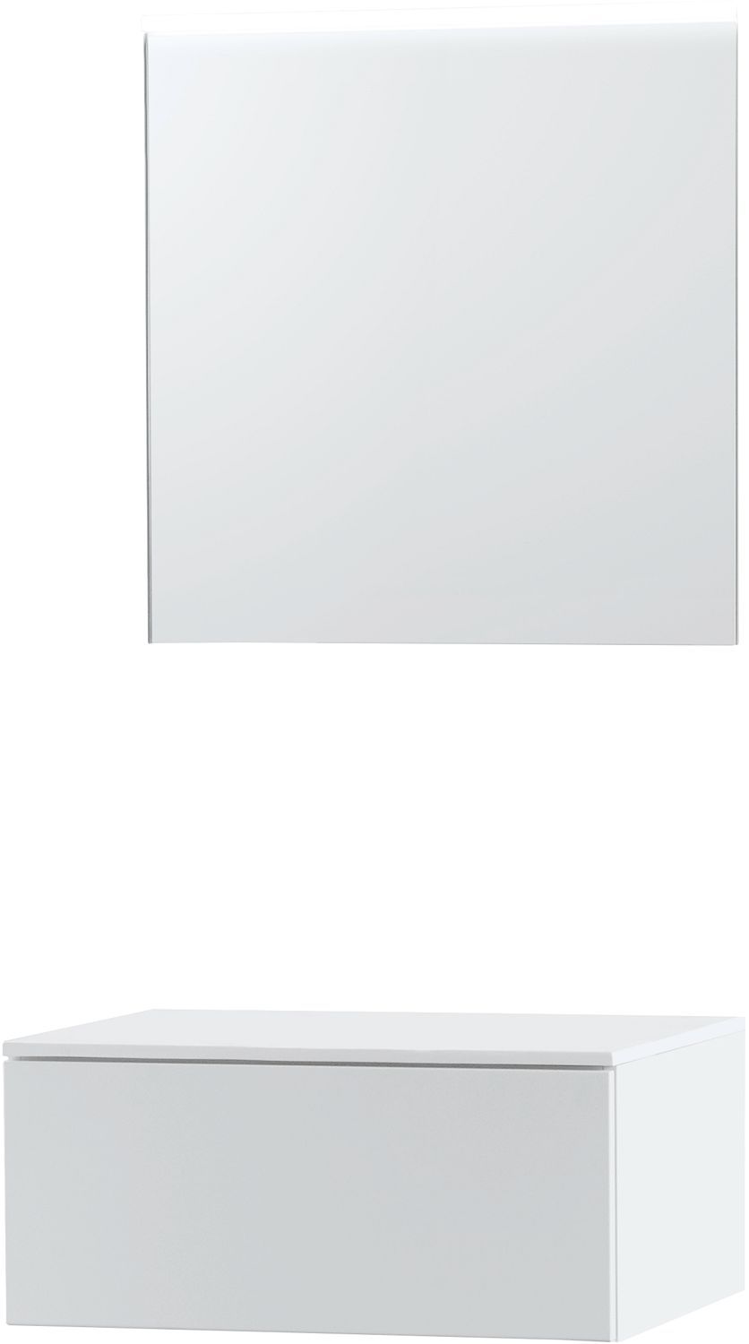Meubel puro Solo wit 70 1 lade Solid opbouw spiegel