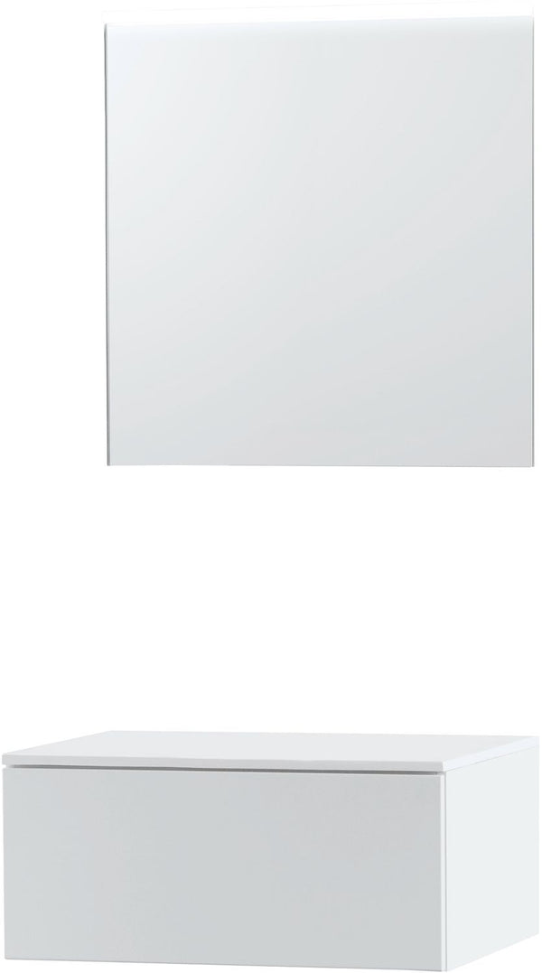 Meubel puro Solo wit 70 1 lade Solid opbouw spiegel