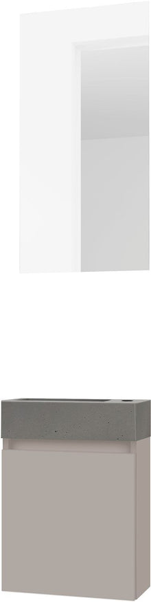 LAVE-MAINS FORM MINI BETON/ 1 PORT/MIROIR POUDRE GRIS